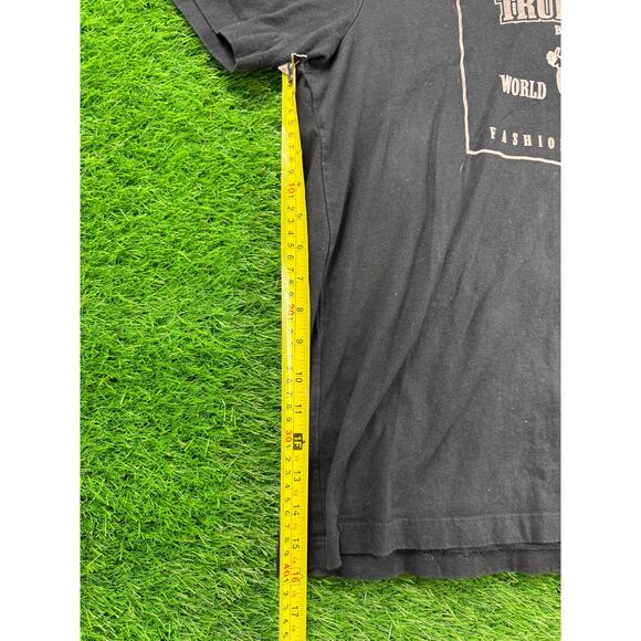 True Religion Brand Jeans T-Shirt Mens L Black Buddha Logo Graphic Relaxed Fit - Picture 7 of 8